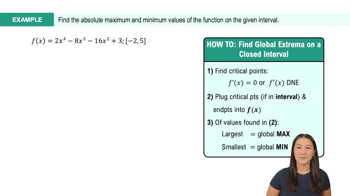 Finding Global Extrema (Extreme Value Theorem) Example 1