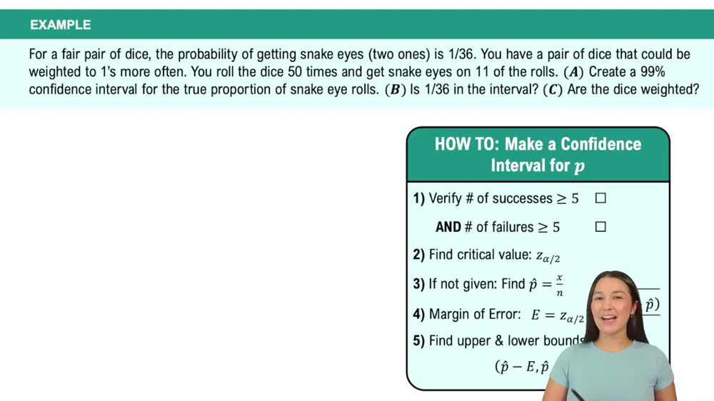 Constructing Confidence Intervals for Proportions Example 2