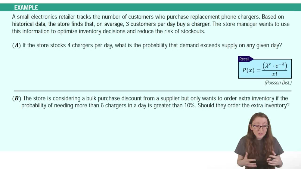 Finding Probabilities Using the Poisson Distribution Example 1