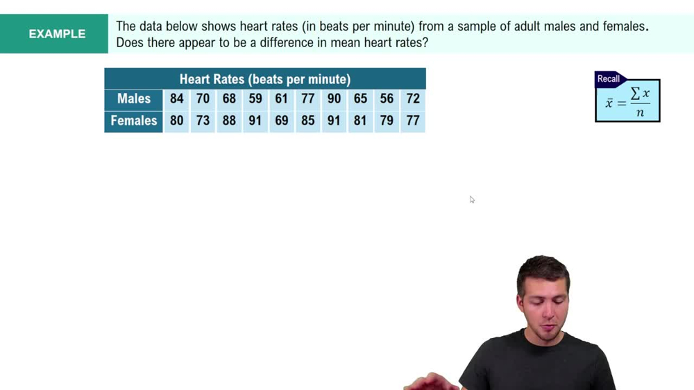  Calculating the Mean Example 1