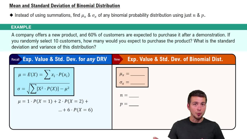Mean & Standard Deviation of Binomial Distribution