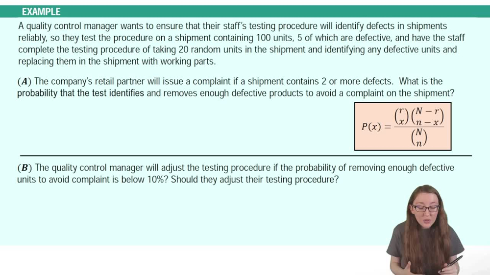  Introduction to the Hypergeometric Distribution Example 1