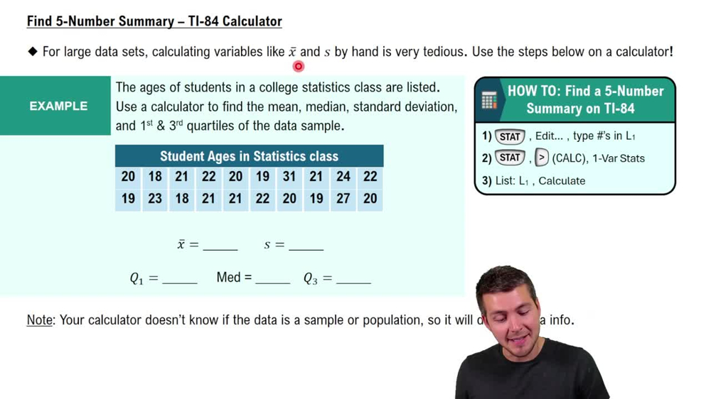 Find 5-Number Summary - TI-84 Calculator