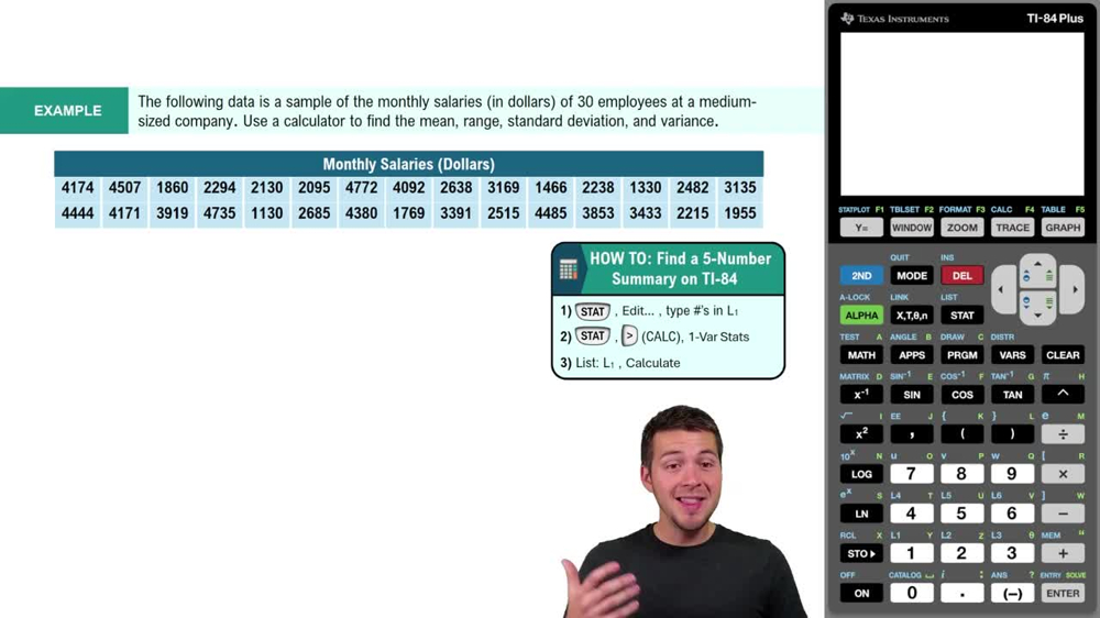 Find 5-Number Summary - TI-84 Calculator Example 1