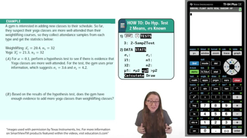 Means Known Variances Hypothesis Test Using TI-84 Example 1
