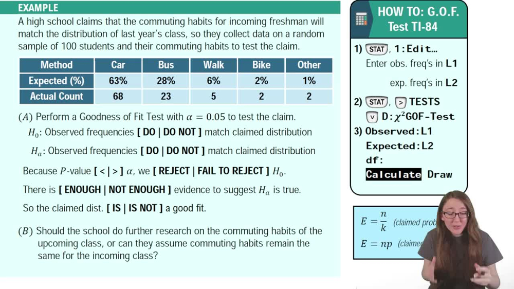 Goodness of Fit Test Using a TI-84 Example 3