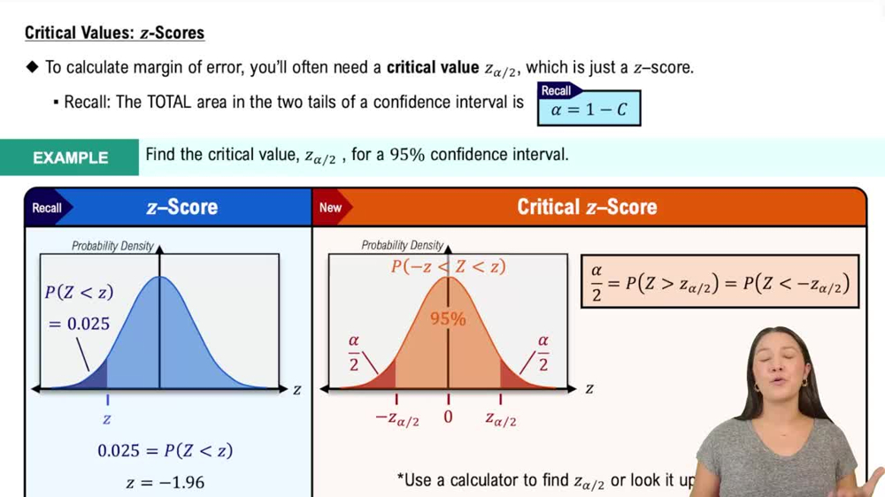 Critical Values: z Scores