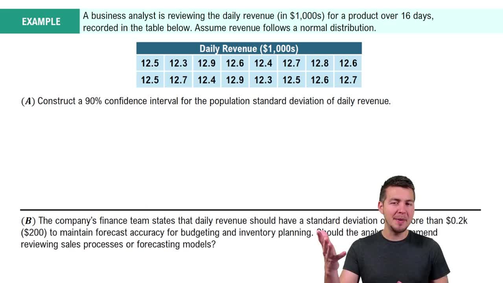Constructing Confidence Intervals for Variance or Standard Deviation Example 2