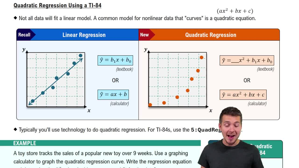 Quadratic Regression Using TI-84
