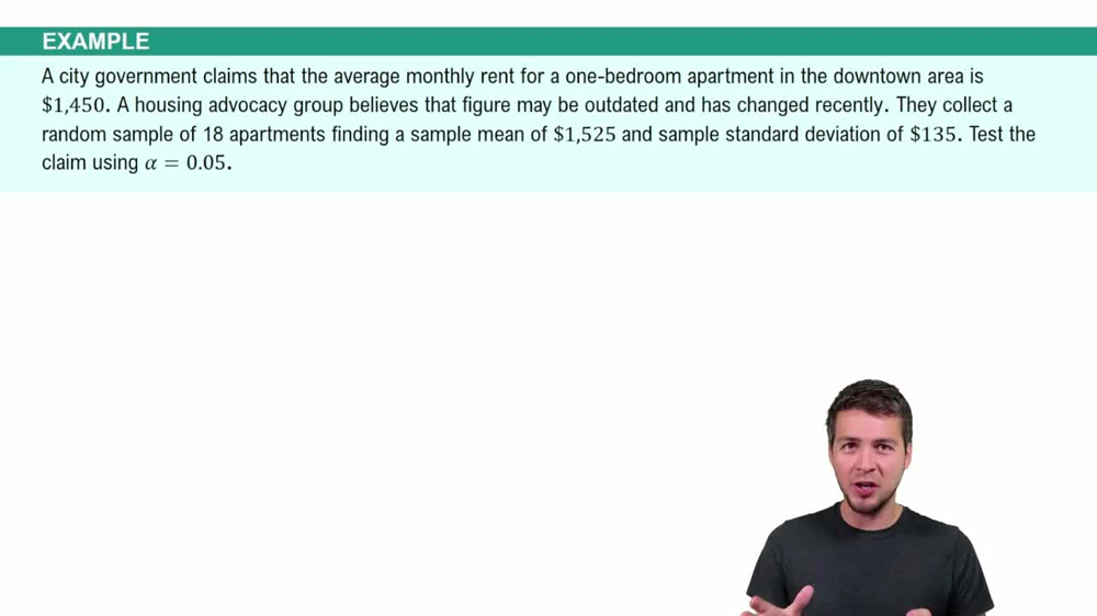 Standard Deviation (σ) Unknown Example 4