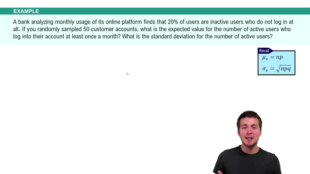 Mean & Standard Deviation of Binomial Distribution Example 3