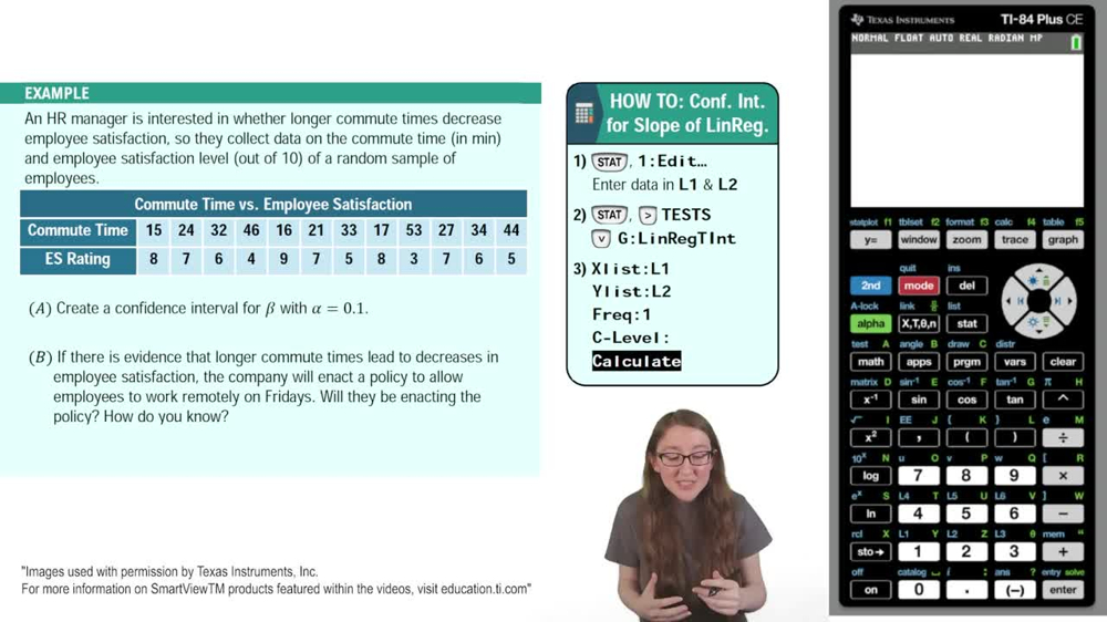 Confidence Interval for the Slope of a Regression Line Example 5