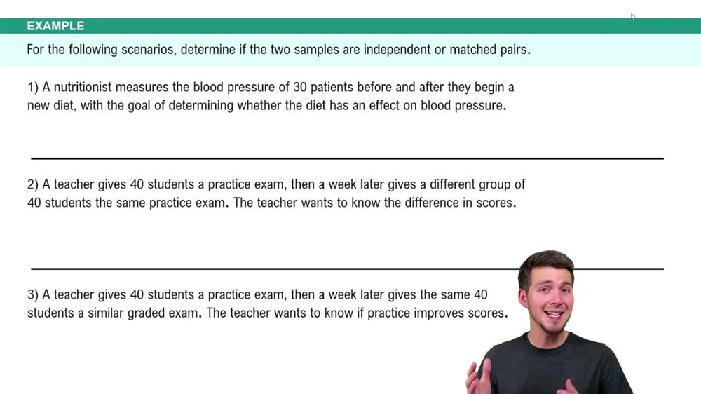 Introduction to Matched Pairs Example 1