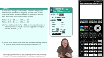Means Unknown Equal Variances Hypothesis Test Using TI-84 Example 2
