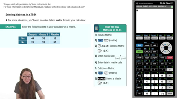 Using Matrices on a TI-84