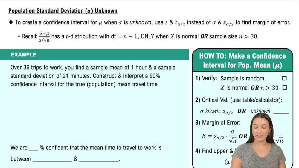 Population Standard Deviation Unknown