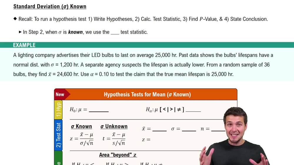 Standard Deviation (σ) Known