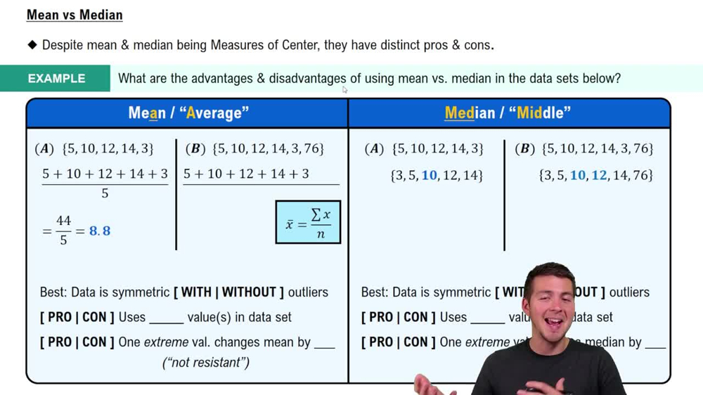 Comparing Mean vs. Median