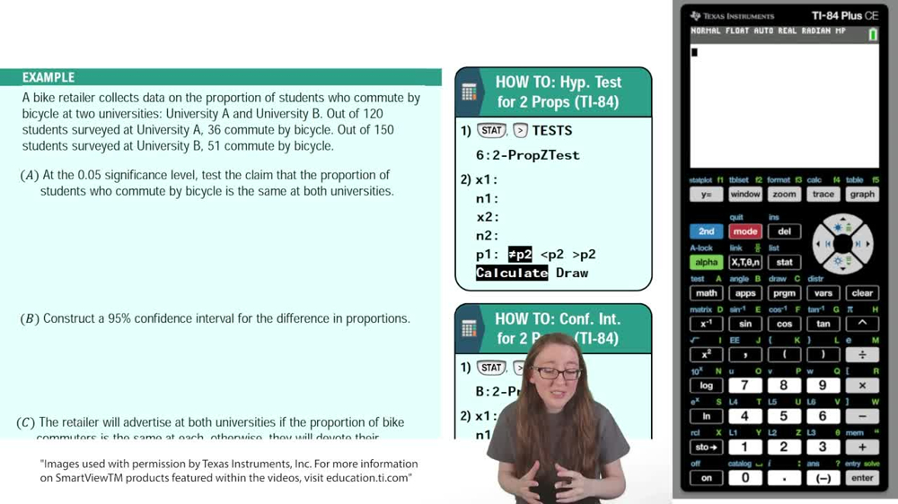 Two Proportions Inferences Using a TI-84 Example 3