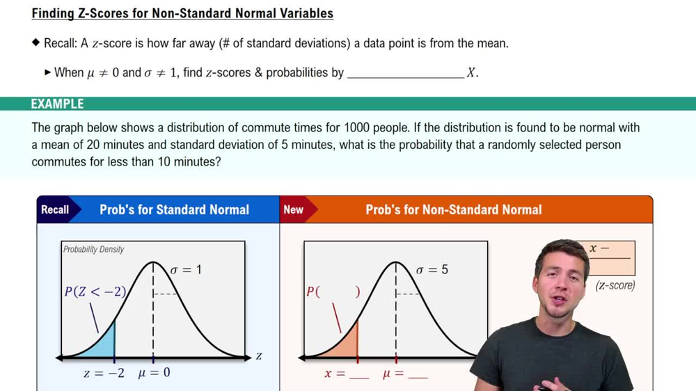 Finding Z-Scores for Non-Standard Normal Variables