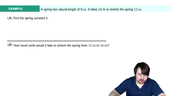 Work Done On A Spring (Hooke's Law) Example 1