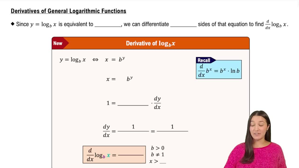 Derivatives of General Logarithmic Functions