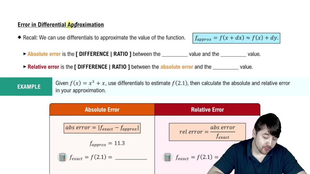 Determining Error and Relative Error