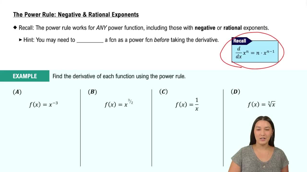 The Power Rule: Negative & Rational Exponents