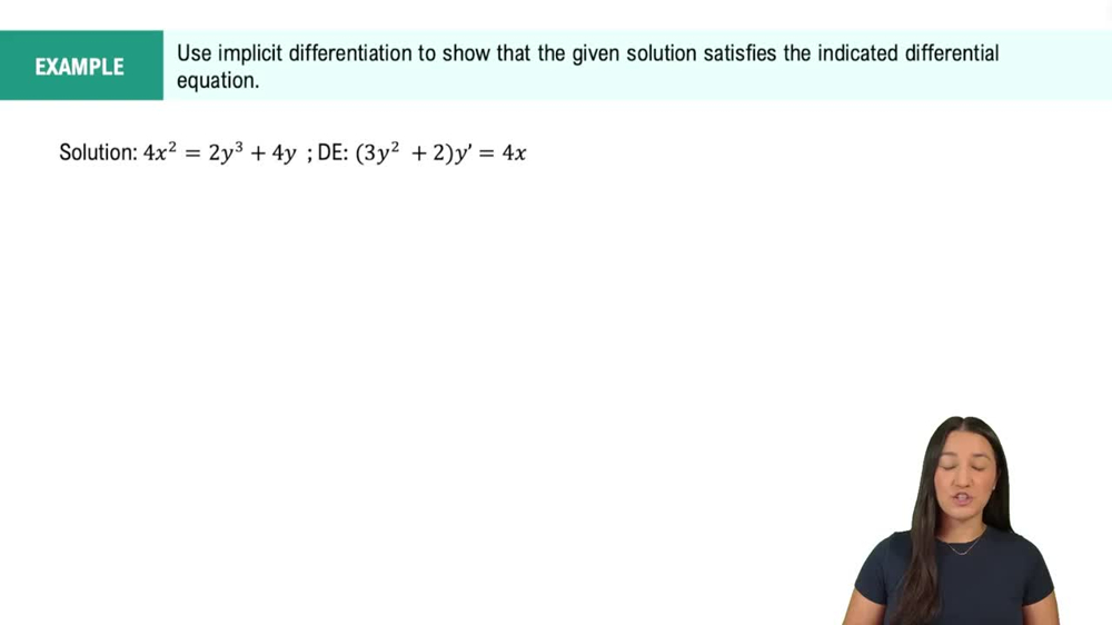  Verifying Solutions of Differential Equations Example 1