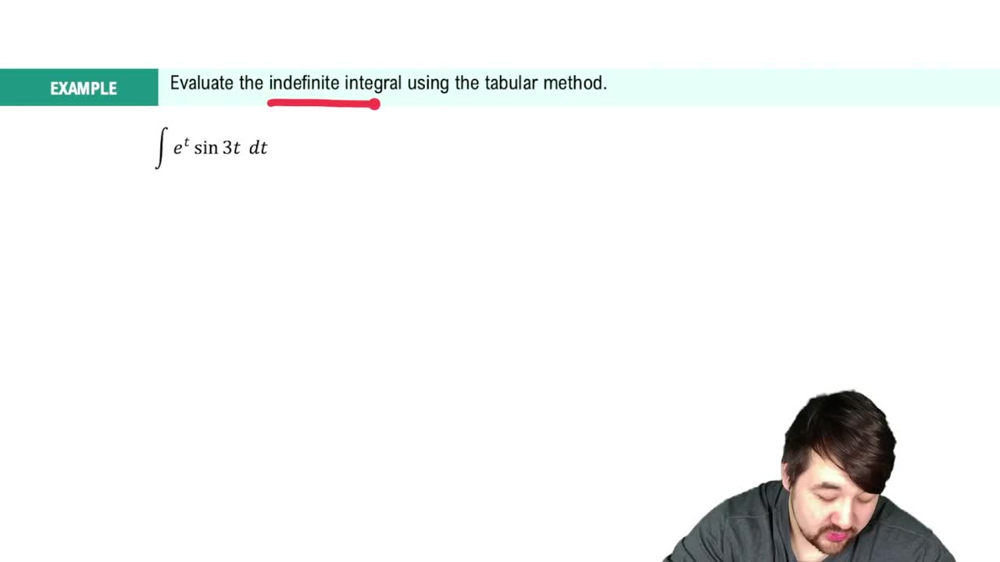 Tabular Integration by Parts Example 6