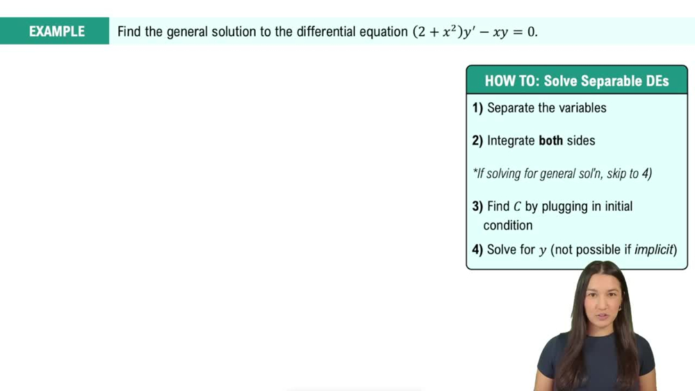 Solving Separable Differential Equations Example 2