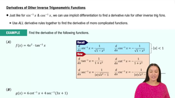 Derivatives of Other Inverse Trigonometric Functions