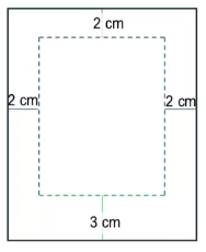 Diagram showing a poster with 2 cm top and side margins, and a 3 cm bottom margin for optimization.