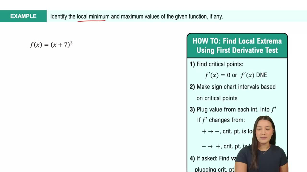 The First Derivative Test: Finding Local Extrema Example 2