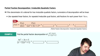 Partial Fraction Decomposition: Irreducible Quadratic Factors