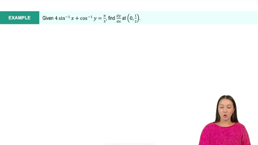 Derivatives of Inverse Sine & Inverse Cosine Example 1
