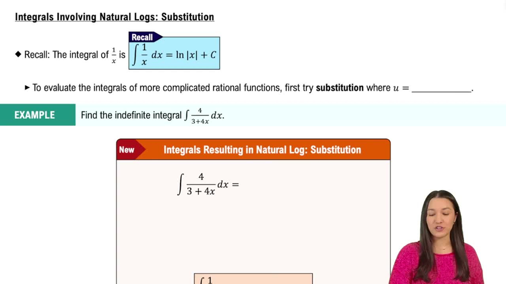 Integrals Involving Natural Logs: Substitution