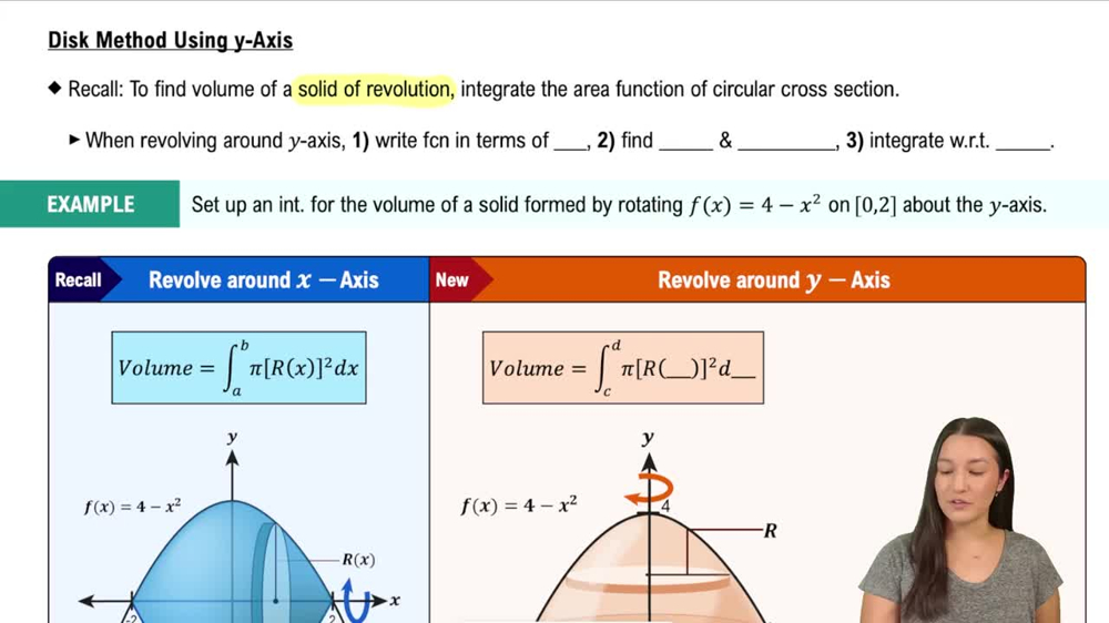 Disk Method Using y-Axis