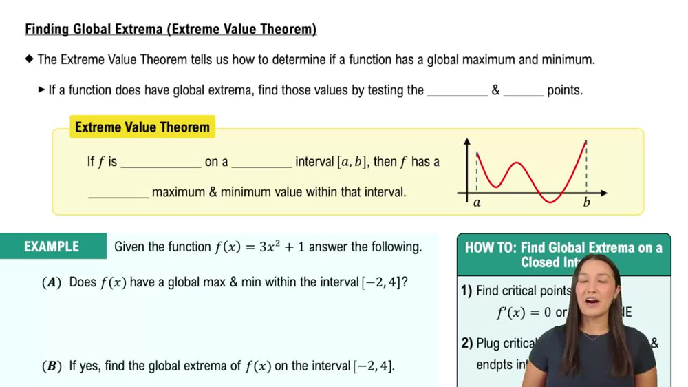 Finding Global Extrema (Extreme Value Theorem)