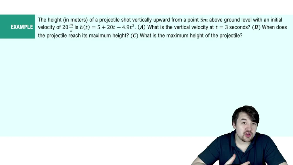 Derivatives Applied To Velocity Example 1
