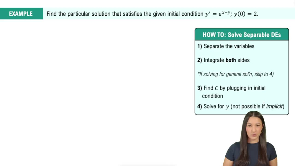 Solving Separable Differential Equations Example 3