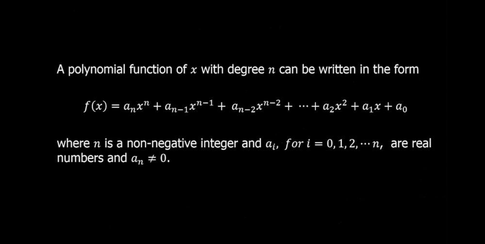  Definition of a Polynomial Function
