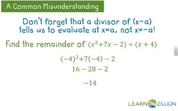 Apply the Remainder Theorem to simple division problems