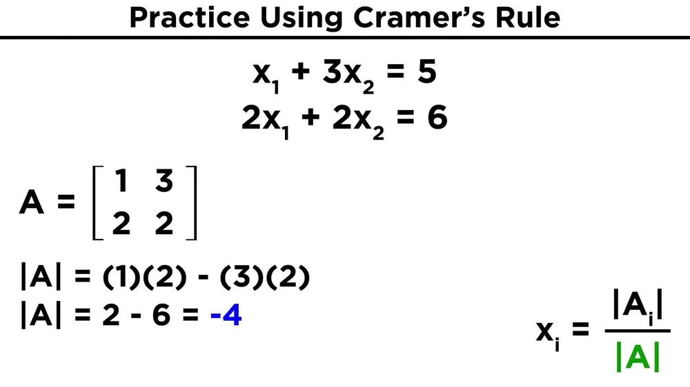 Solving Systems Using Cramer's Rule