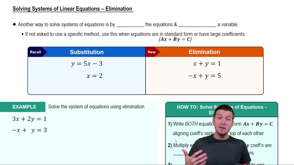 Solving Systems of Equations - Elimination