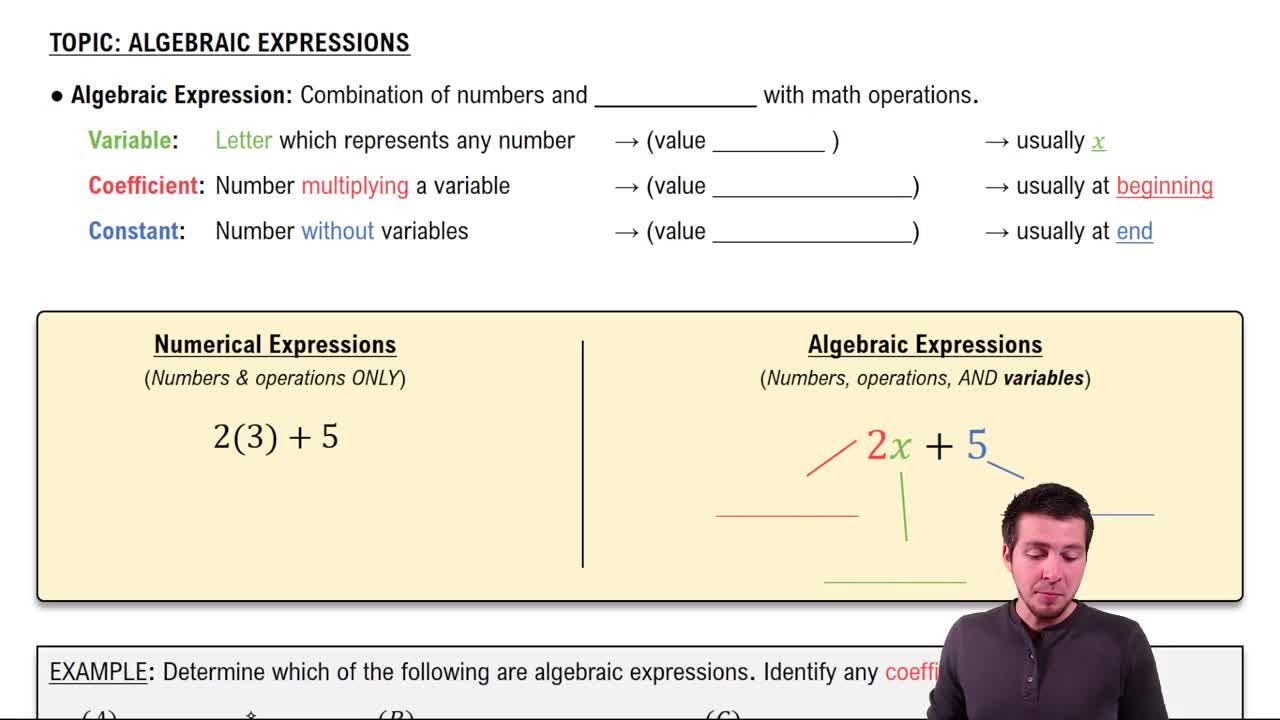 Introduction to Algebraic Expressions