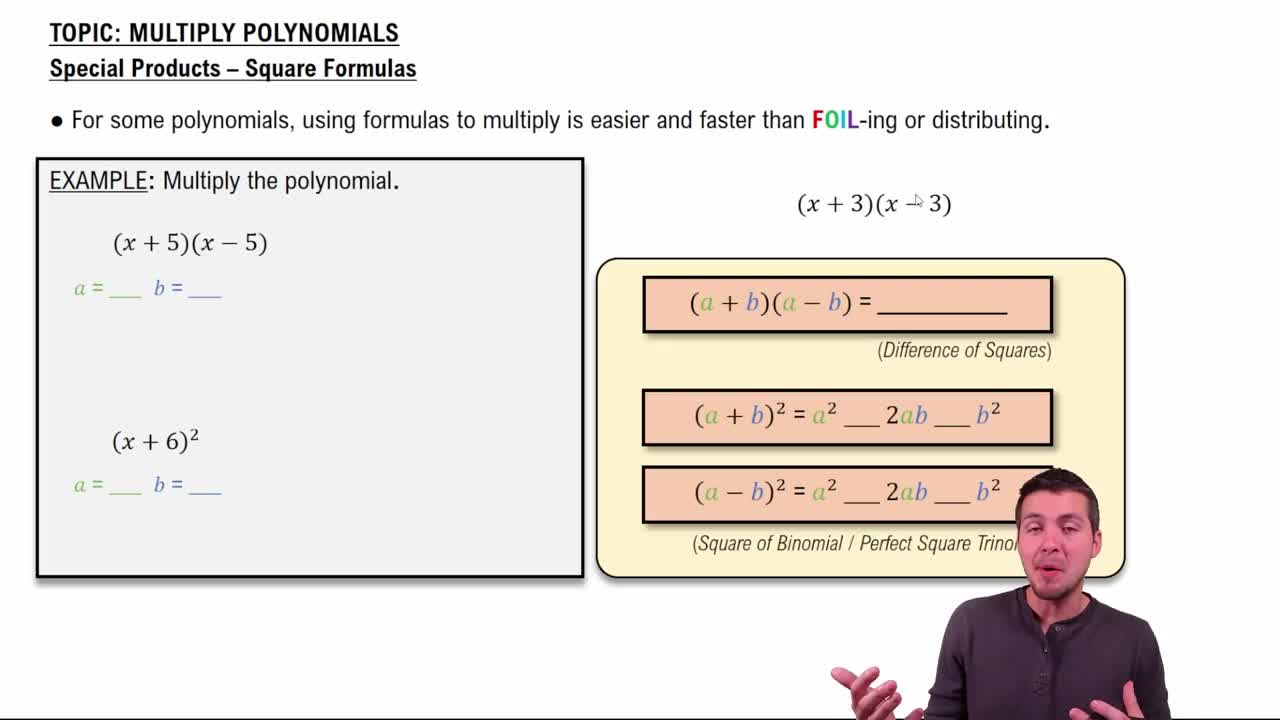 Special Products - Square Formulas