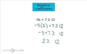 Solve inequalities with negative coefficients: dividing by negatives