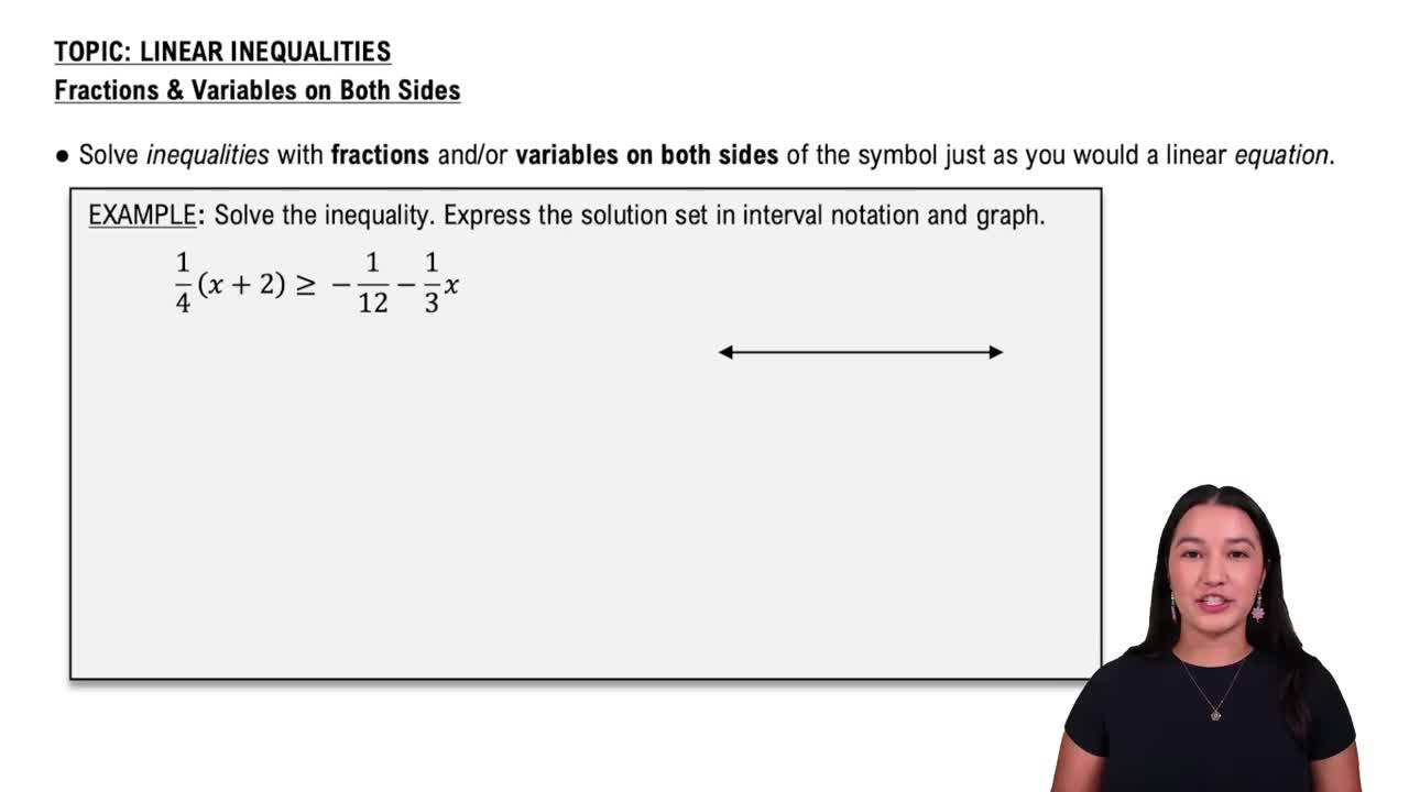 Linear Inequalities with Fractions & Variables on Both Sides