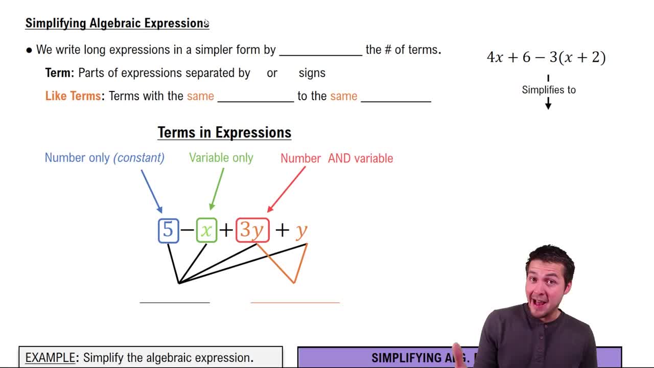 Simplifying Algebraic Expressions